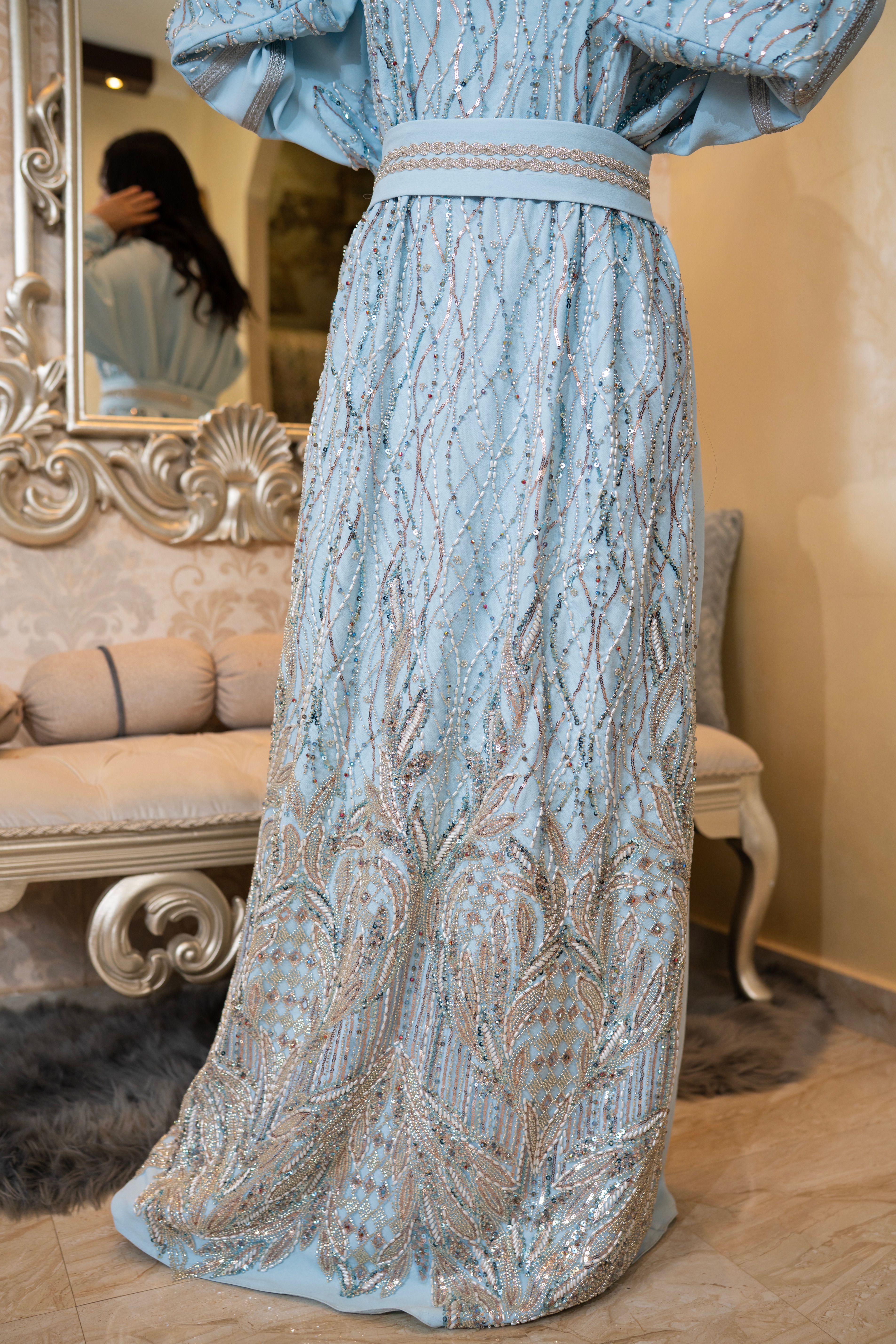 Fully beaded luxury galabeya