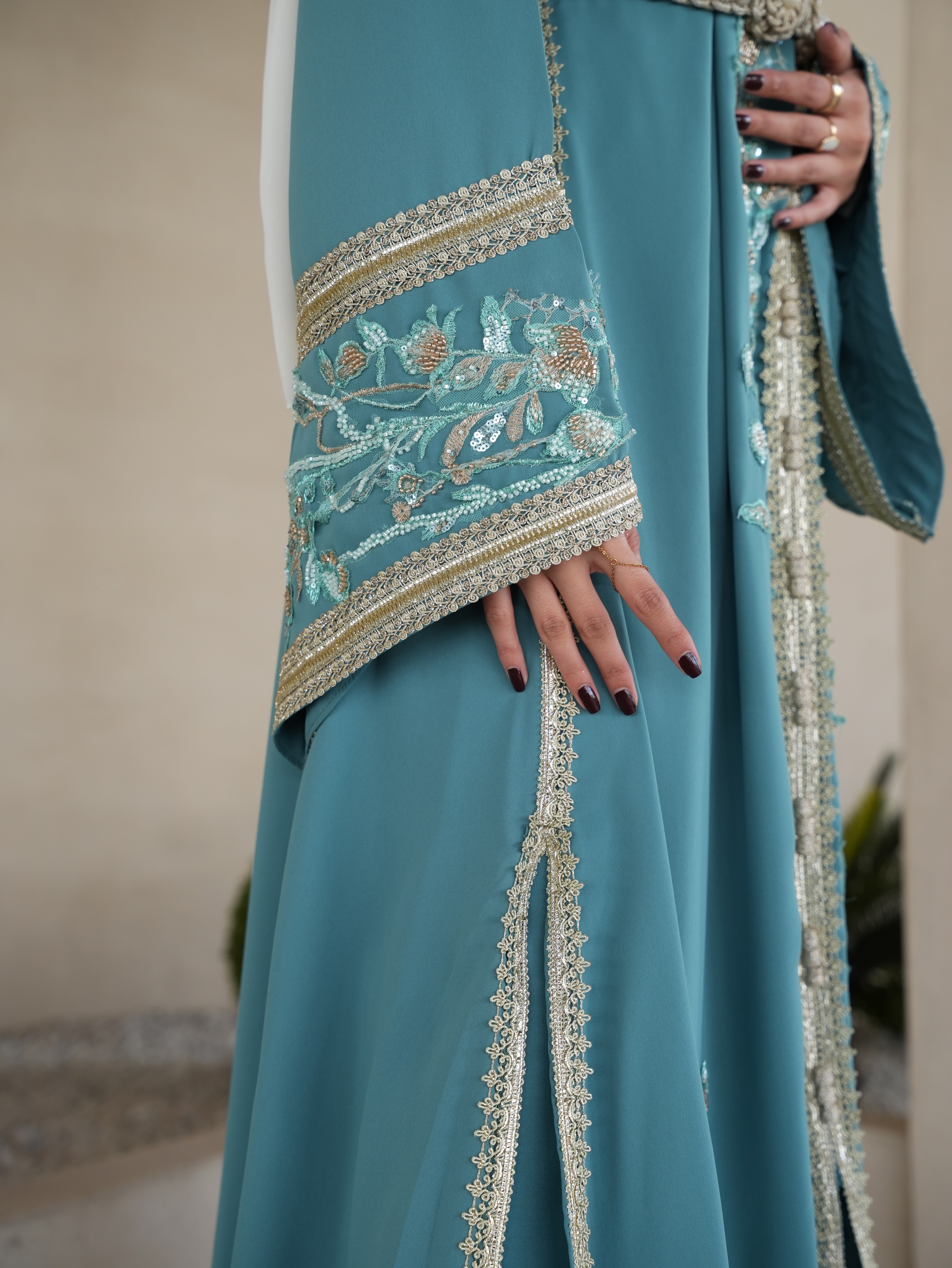Fully beaded 3d Moroccan kaftan
