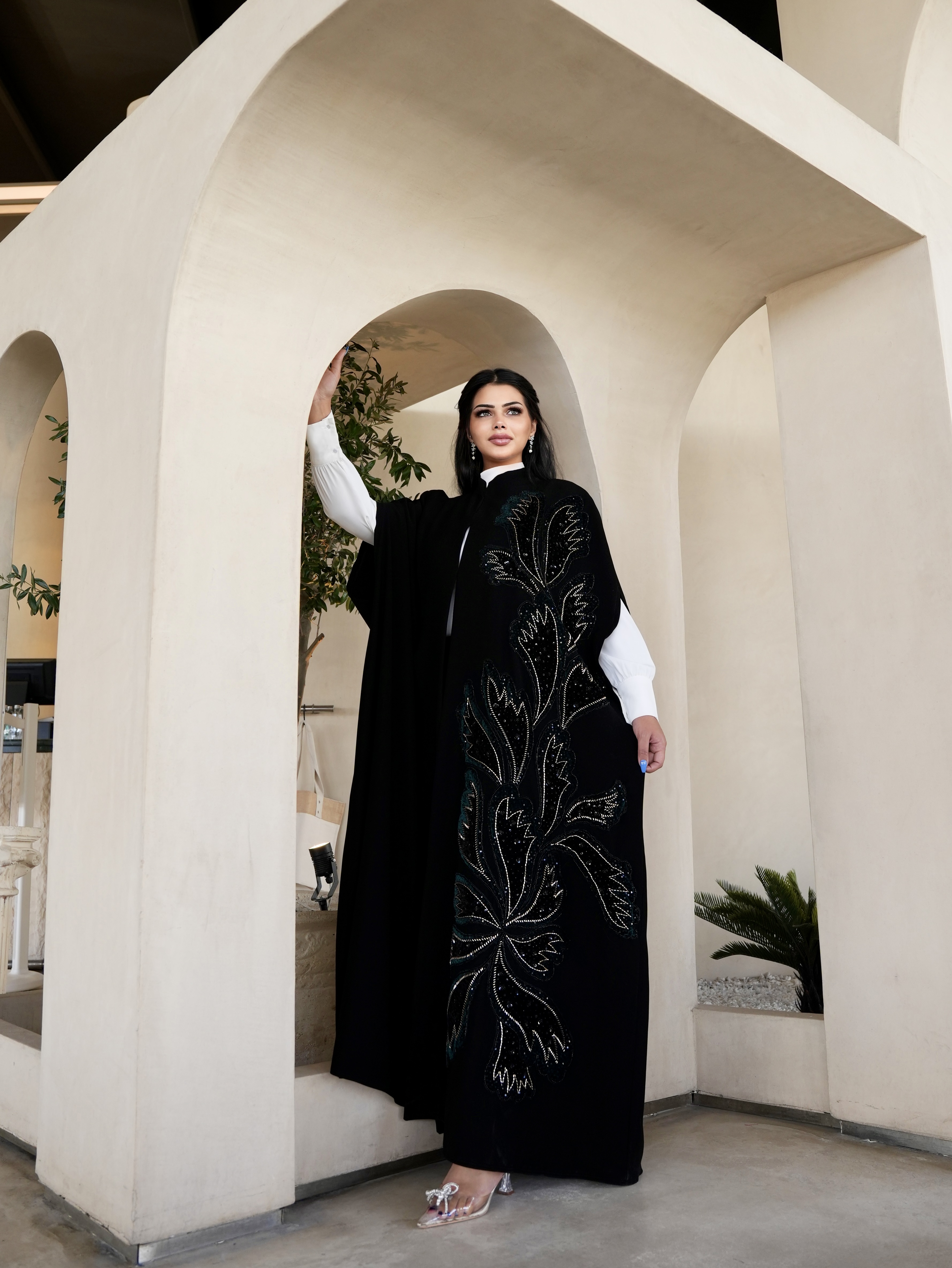 Black beaded cape