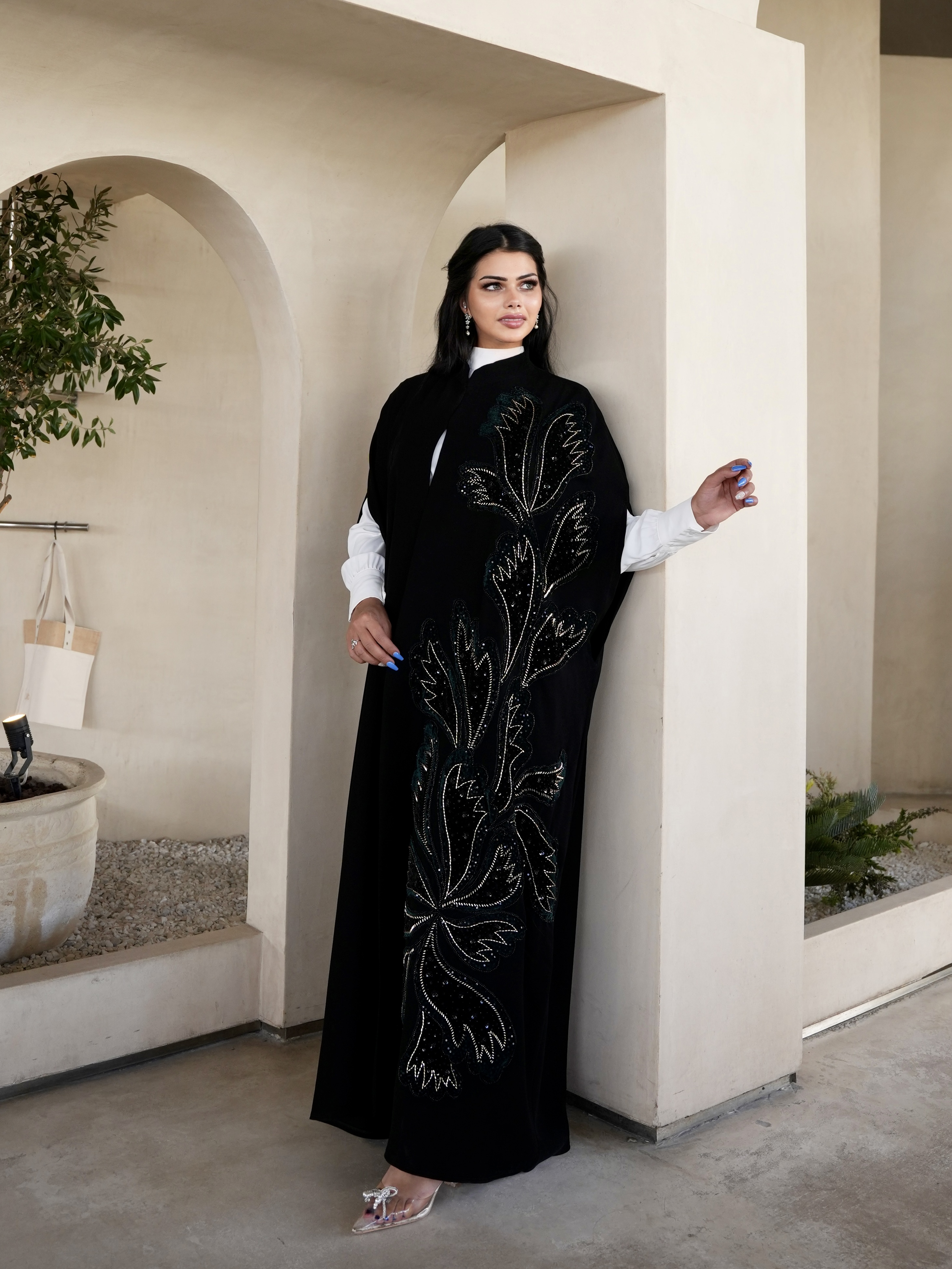 Black beaded cape