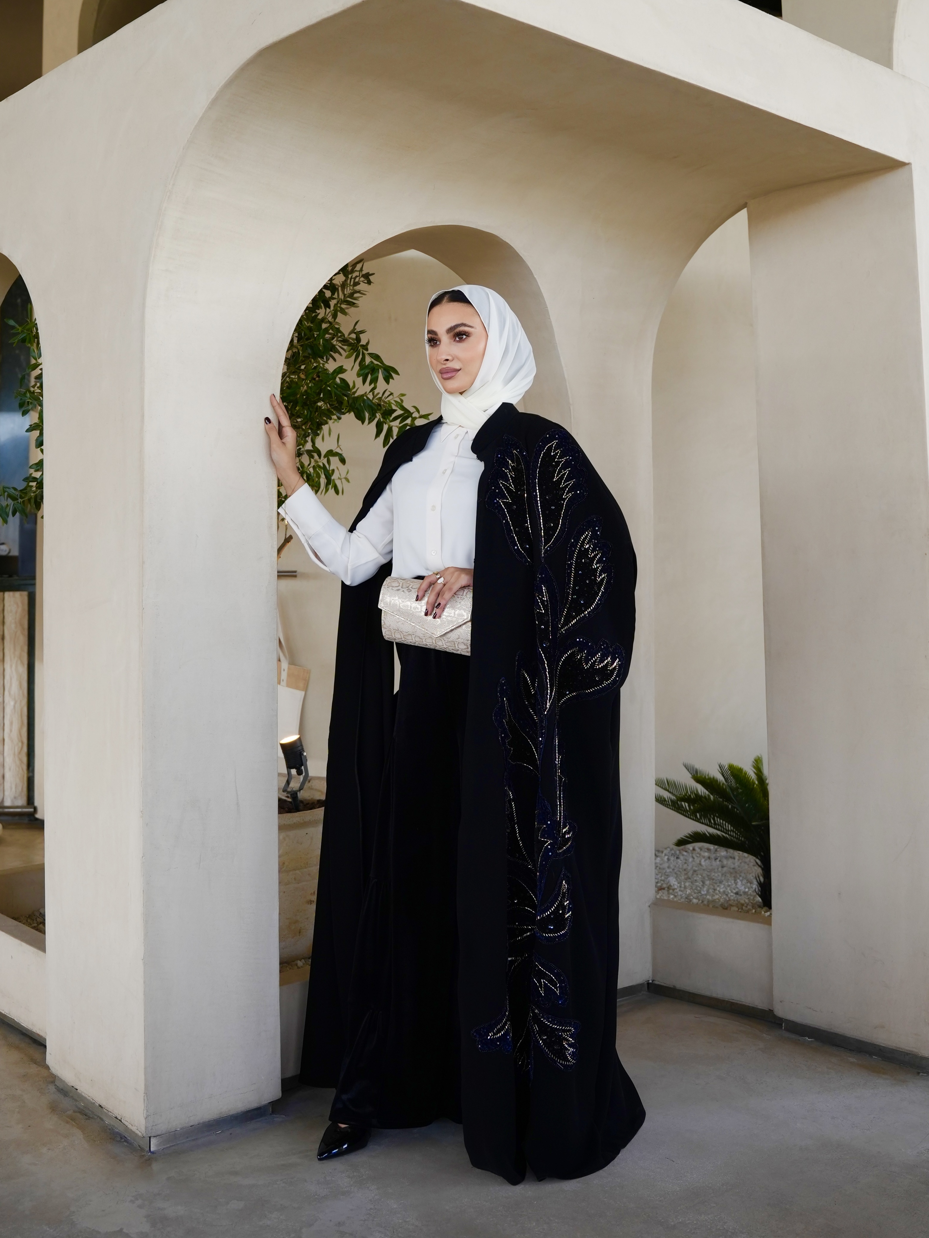 Black beaded cape