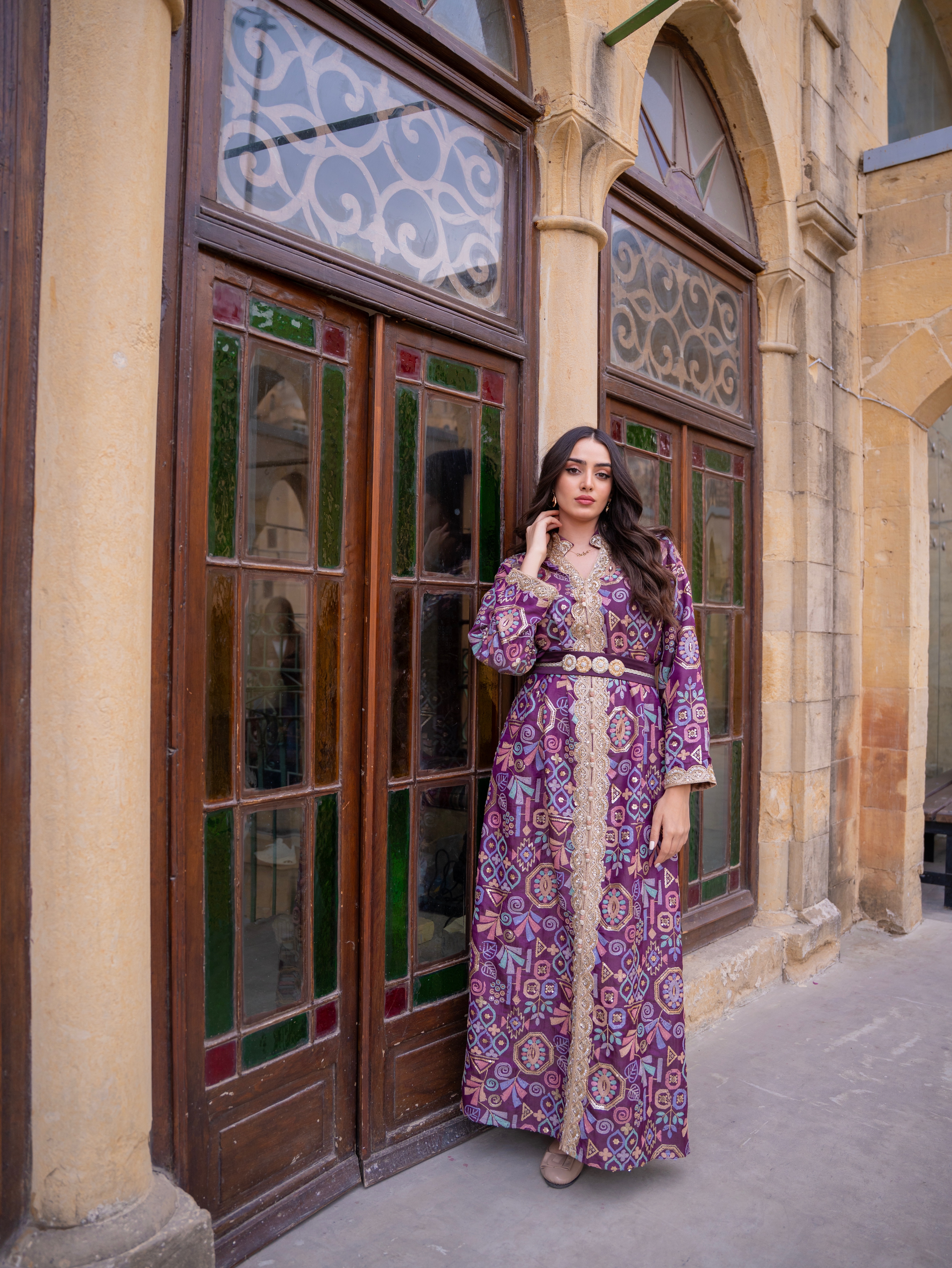 Fancy embroidered kaftan