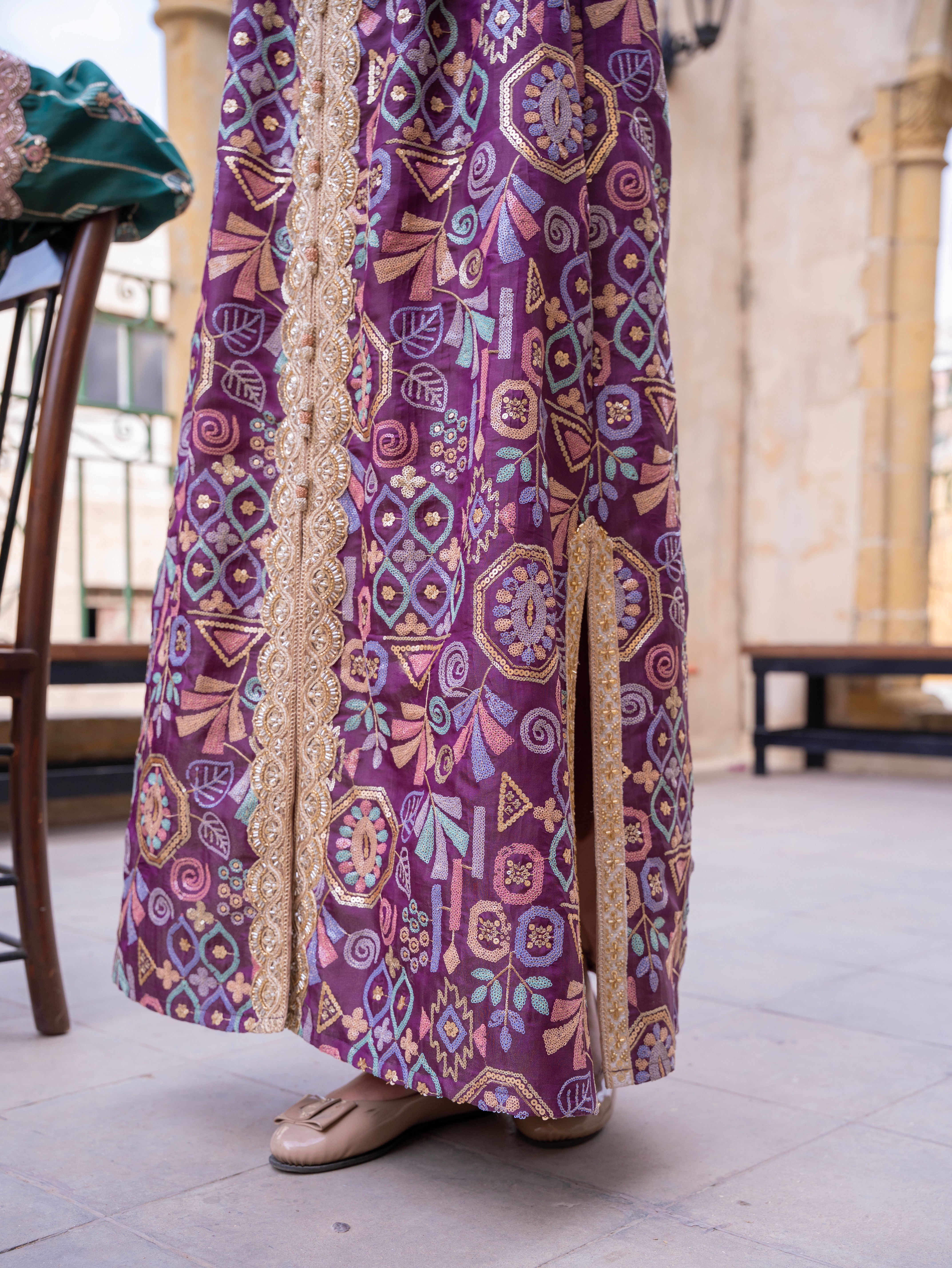 Fancy embroidered kaftan