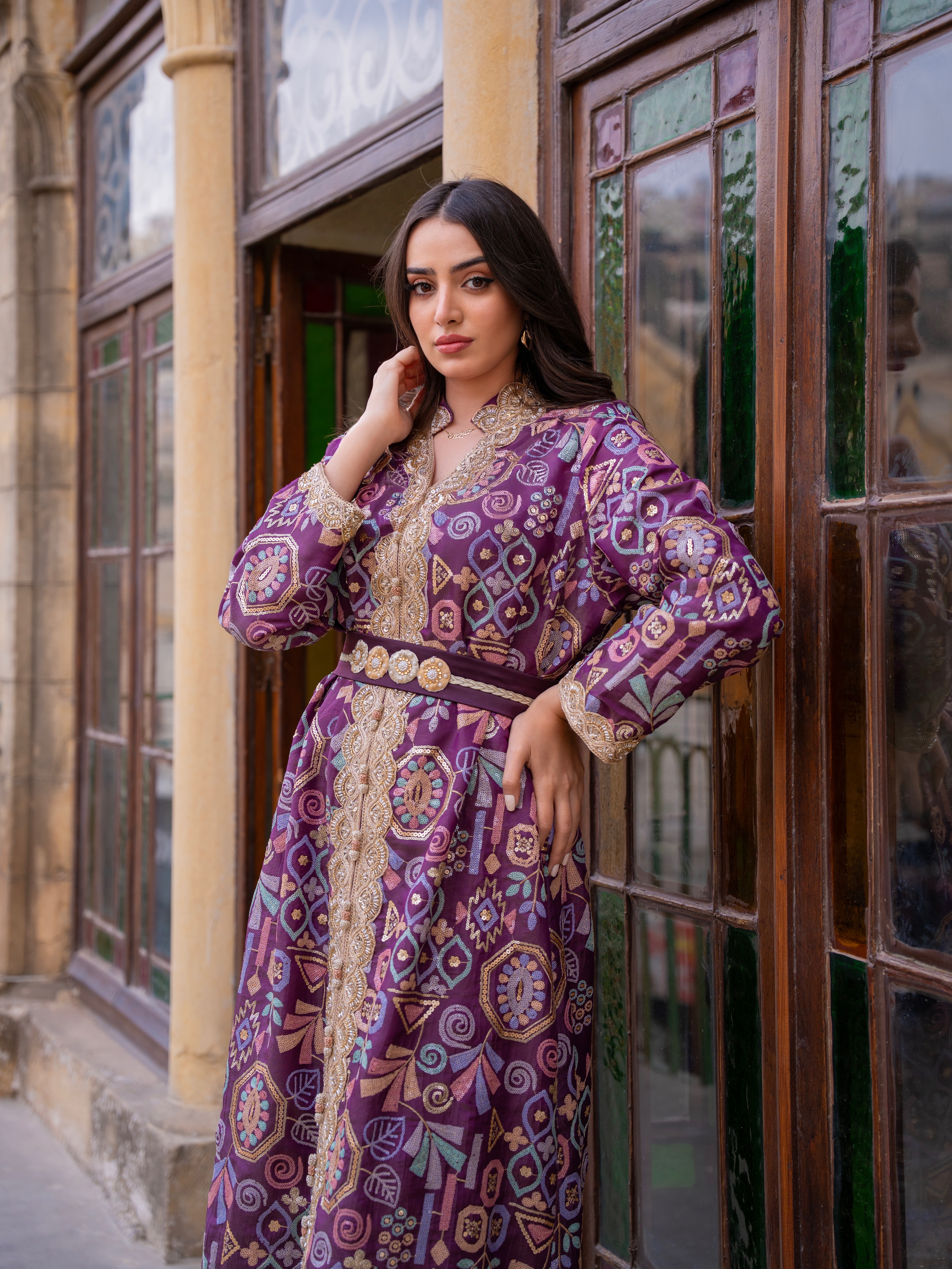 Fancy embroidered kaftan